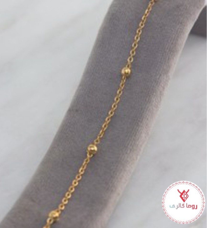 دستبند زنجیر توپی ظریف طلایی