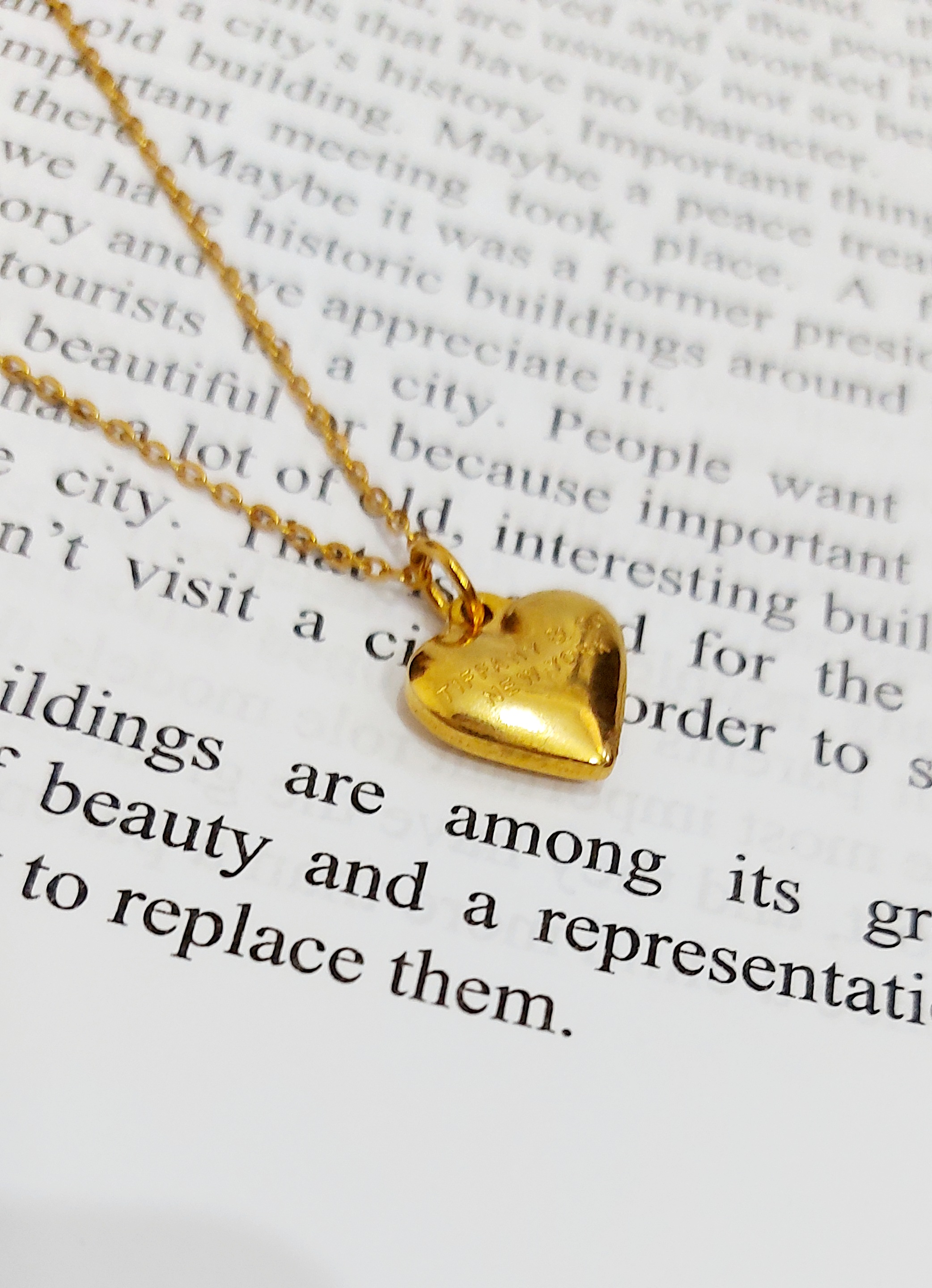 گردنبند تک تیفانی استیل طلایی