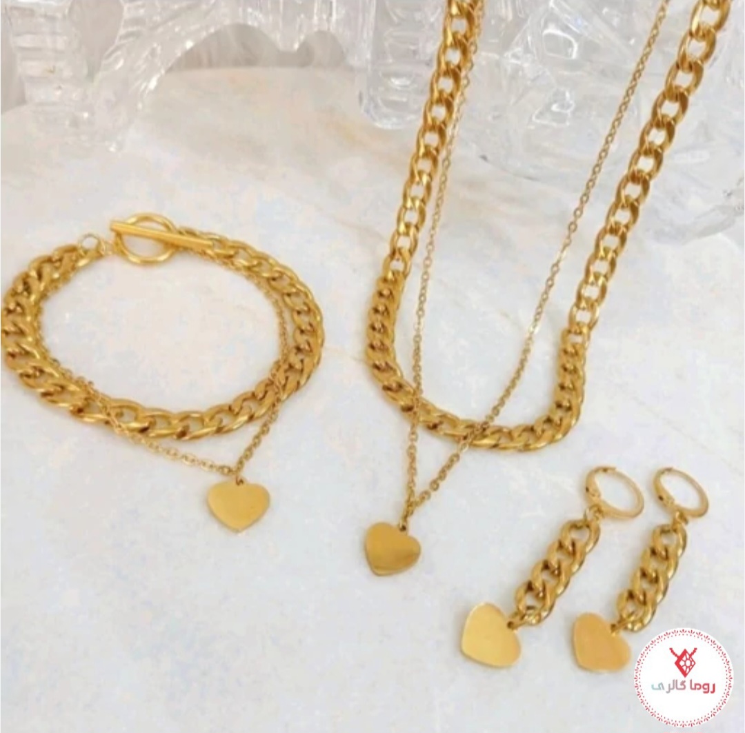 ست زیورآلات زنانه کارتیربا اویز قلب و قفل t طلایی بسیار خاص و جذاب