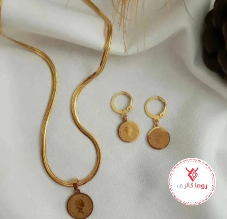 نیم ست ماری با اویز سکه الیزابت